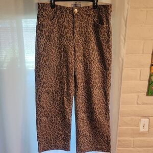 Wit & Wisdom Wide Leg Leopard Jeans